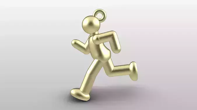 Charm pendant - Matchman posture 05 - Running 3D print model