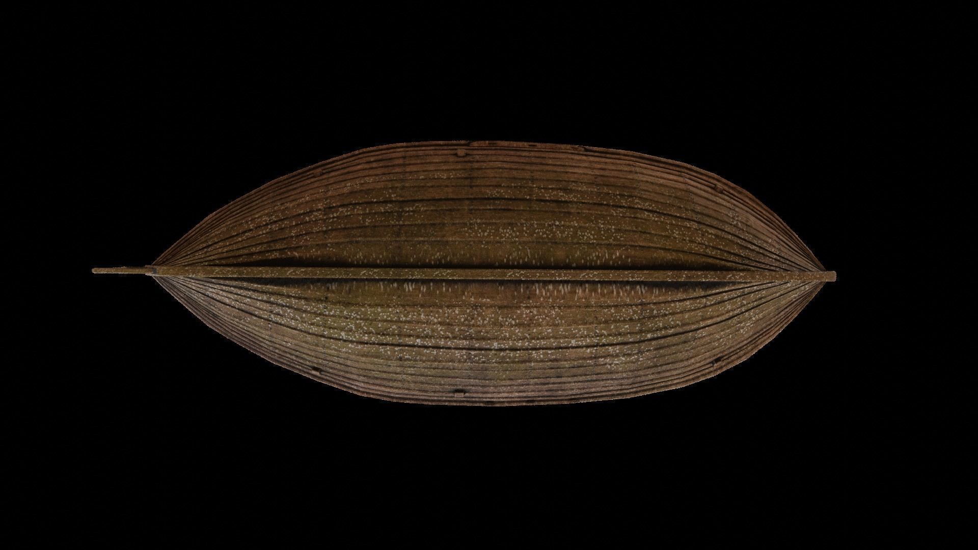 Wooden Boat Low-poly 3D model_5