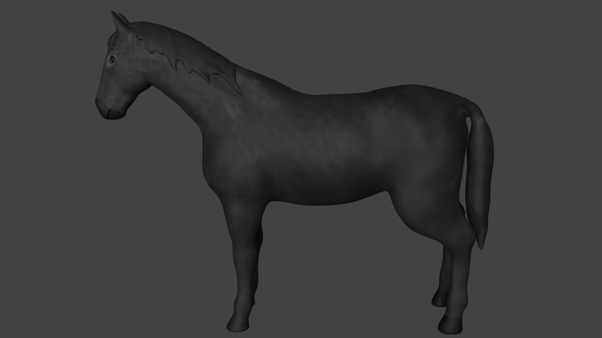 Black Horse Stallion fully rigged low poly Low-poly 3D model_6