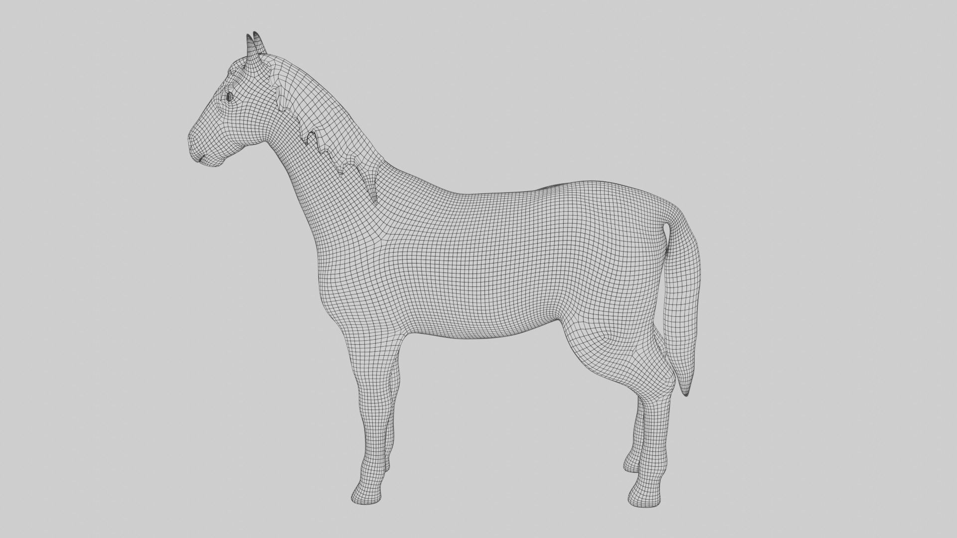 Brown Horse Stallion fully rigged low poly Low-poly 3D model_10
