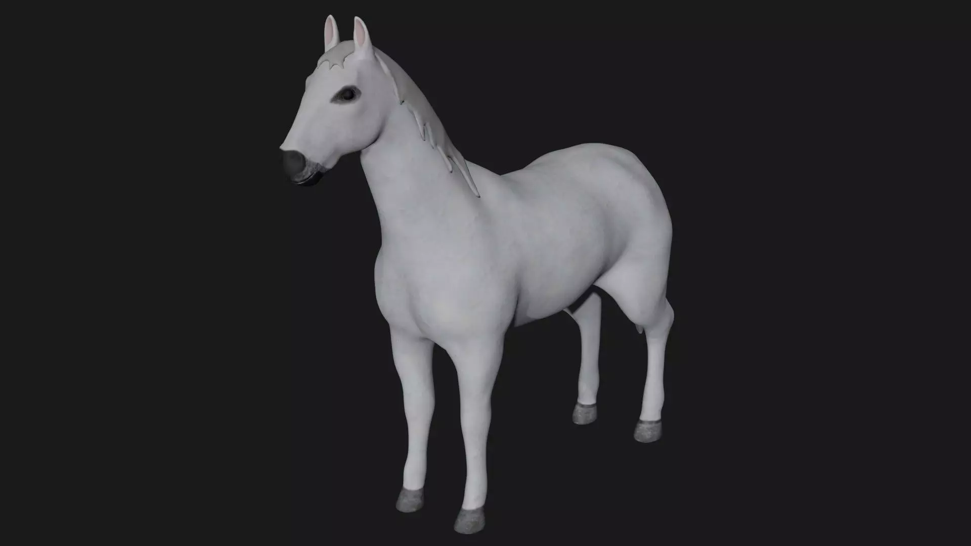 White Horse Stallion fully rigged low poly Low-poly 3D model_0