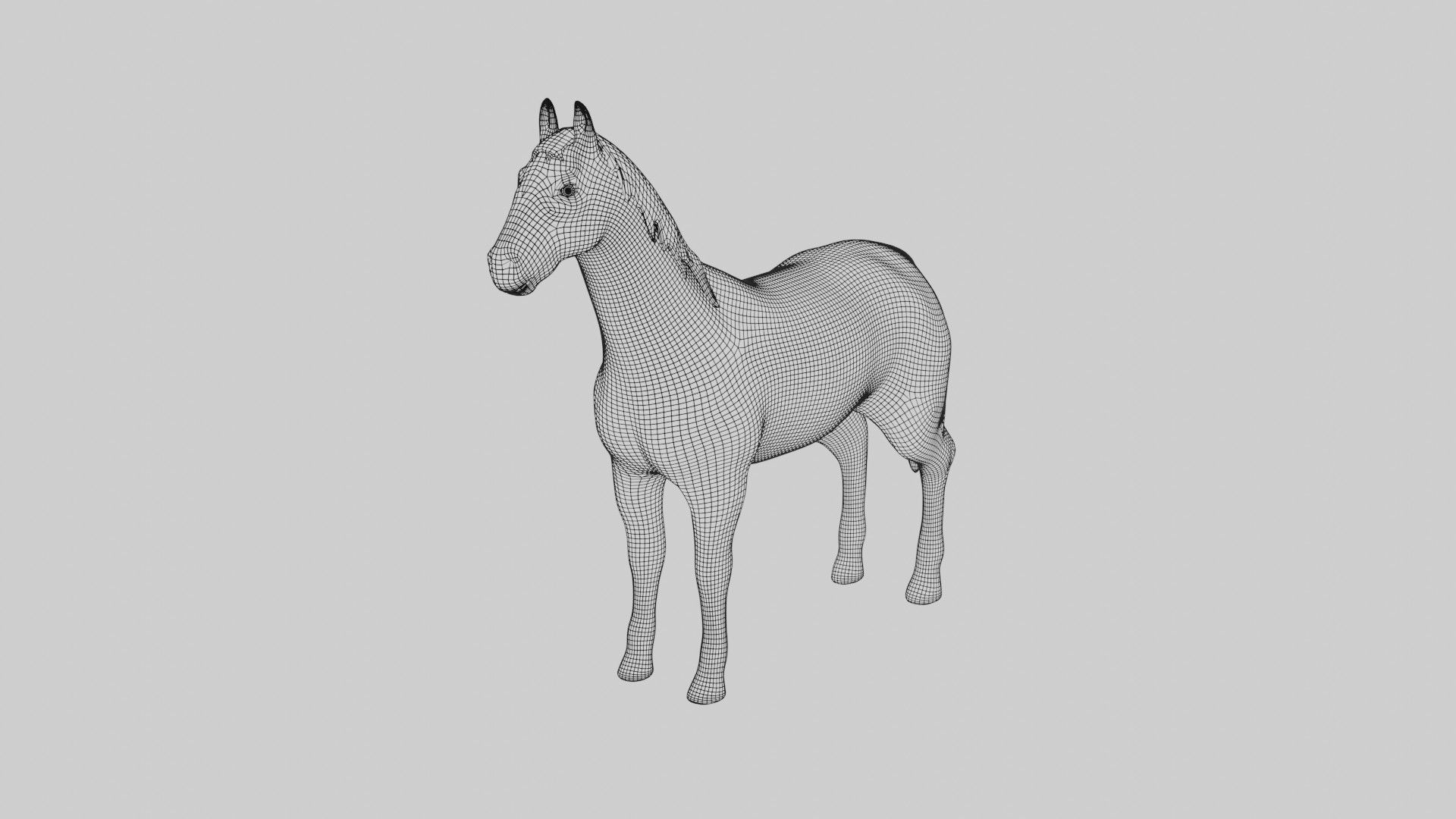 White Horse Stallion fully rigged low poly Low-poly 3D model_9