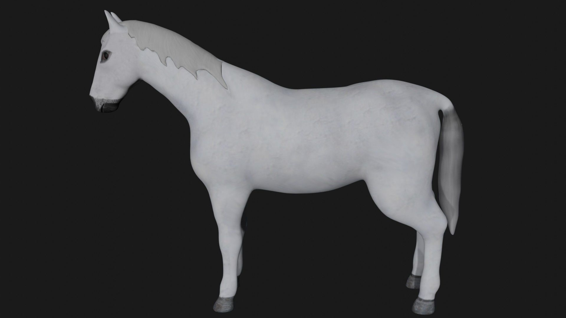White Horse Stallion fully rigged low poly Low-poly 3D model_6
