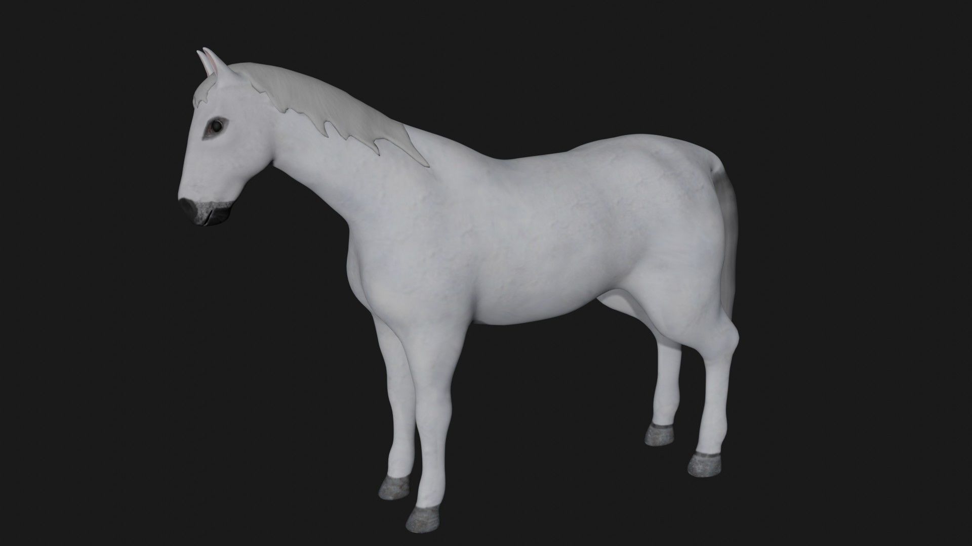 White Horse Stallion fully rigged low poly Low-poly 3D model_5