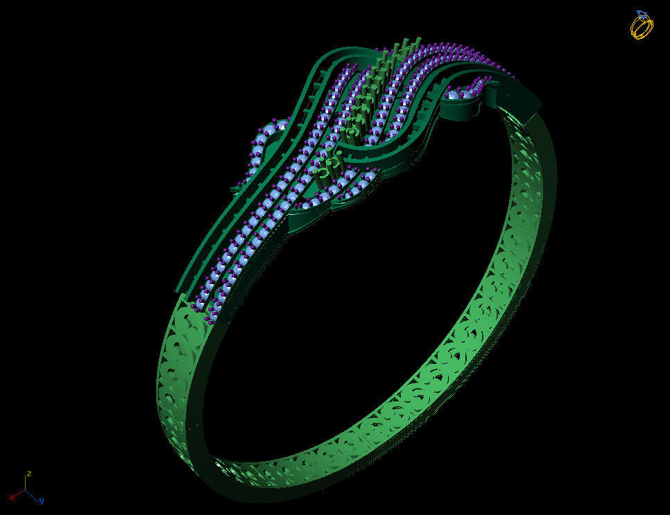 Brecelet 2 belt with gold beads 3D print model_1