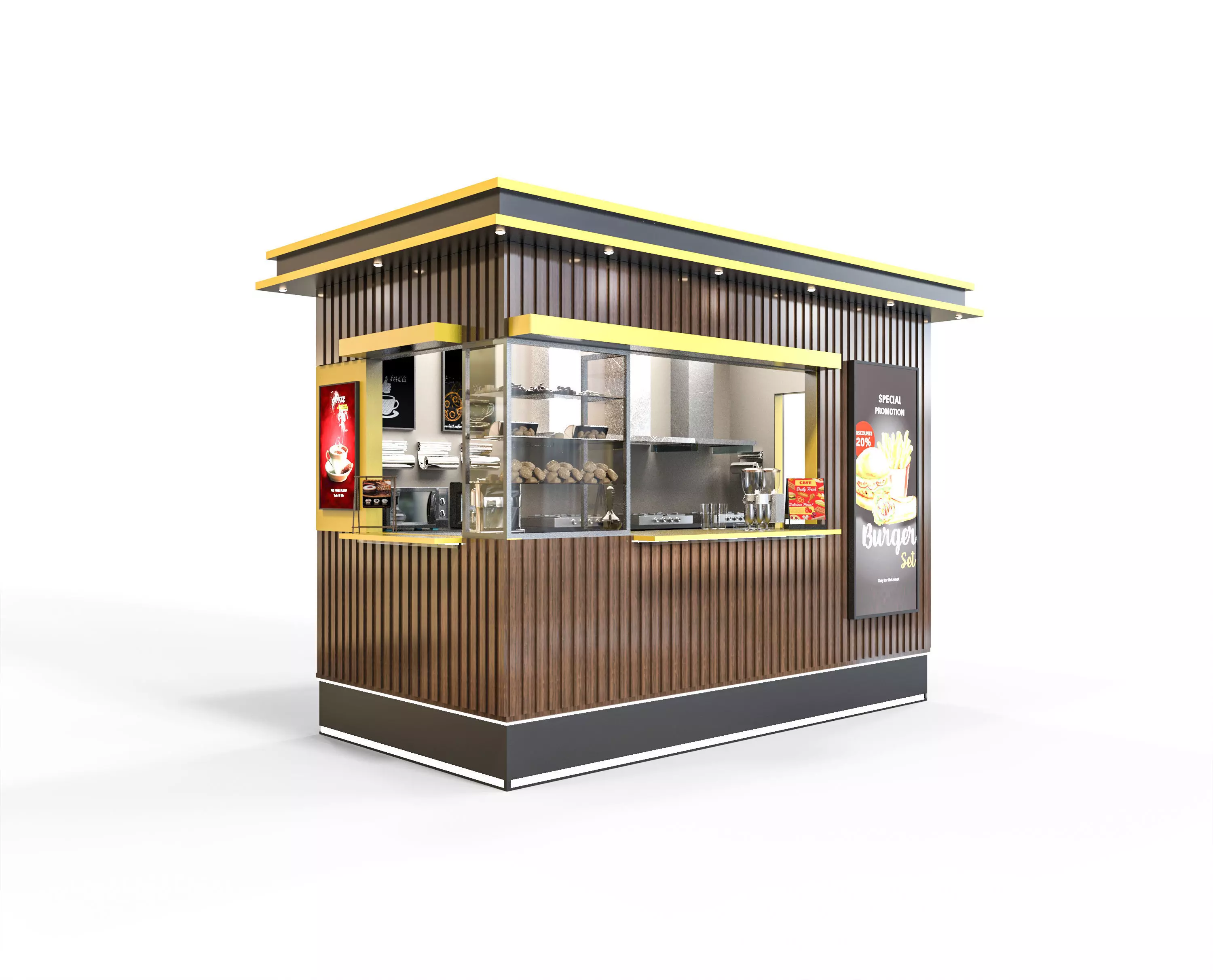 Snack Bar Low-poly 3D model