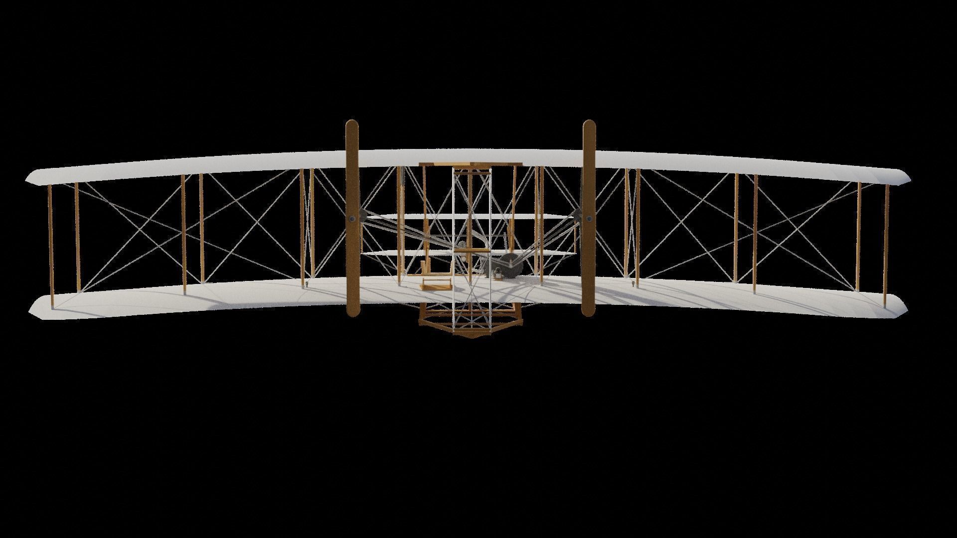 Wright Flyer Low-poly 3D model_2