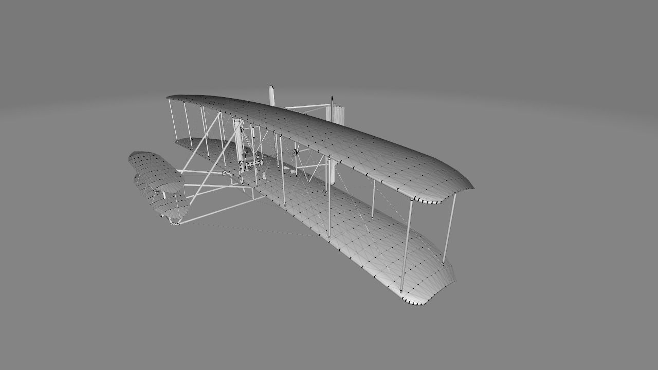 Wright Flyer Low-poly 3D model_11