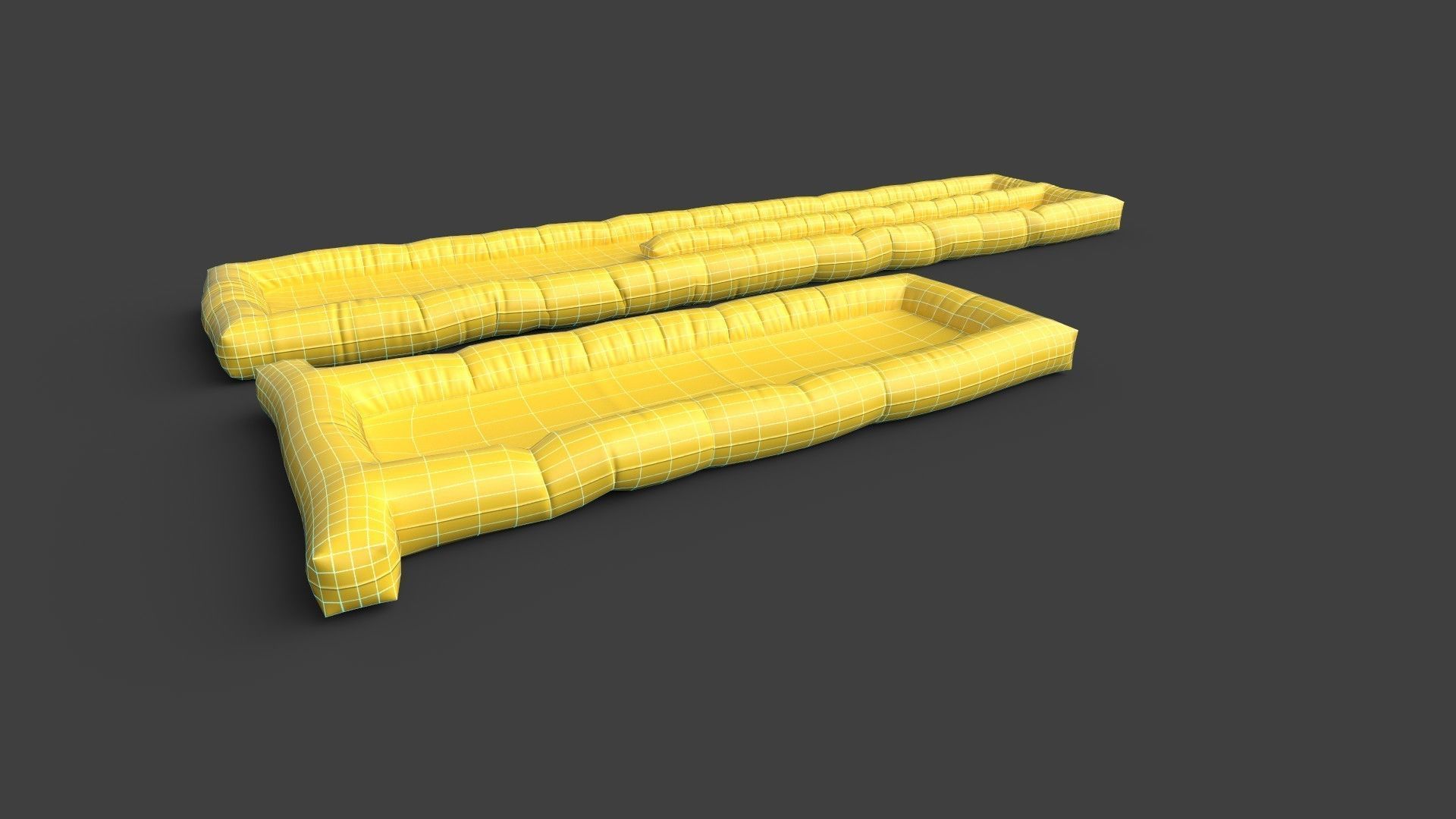 Inflatable rescue raft - 2 variants - 3 LODs Low-poly 3D model_6