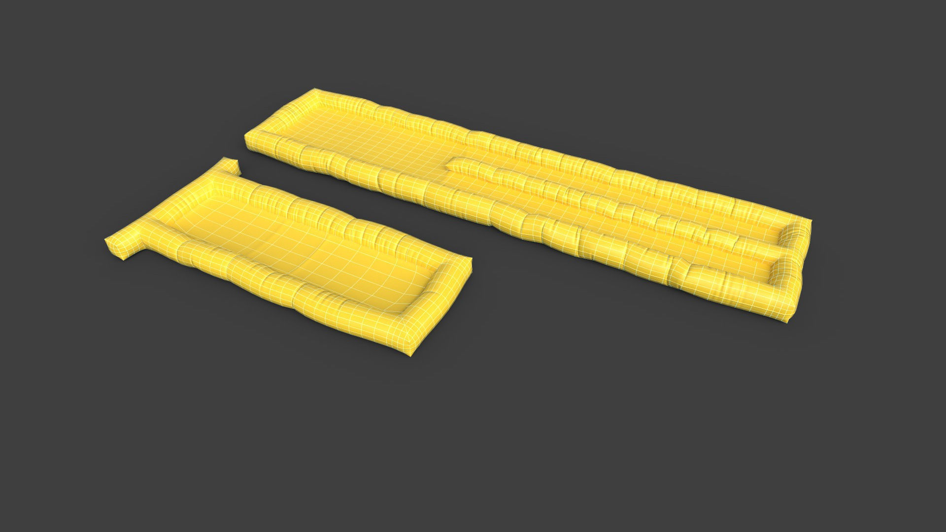 Inflatable rescue raft - 2 variants - 3 LODs Low-poly 3D model_2