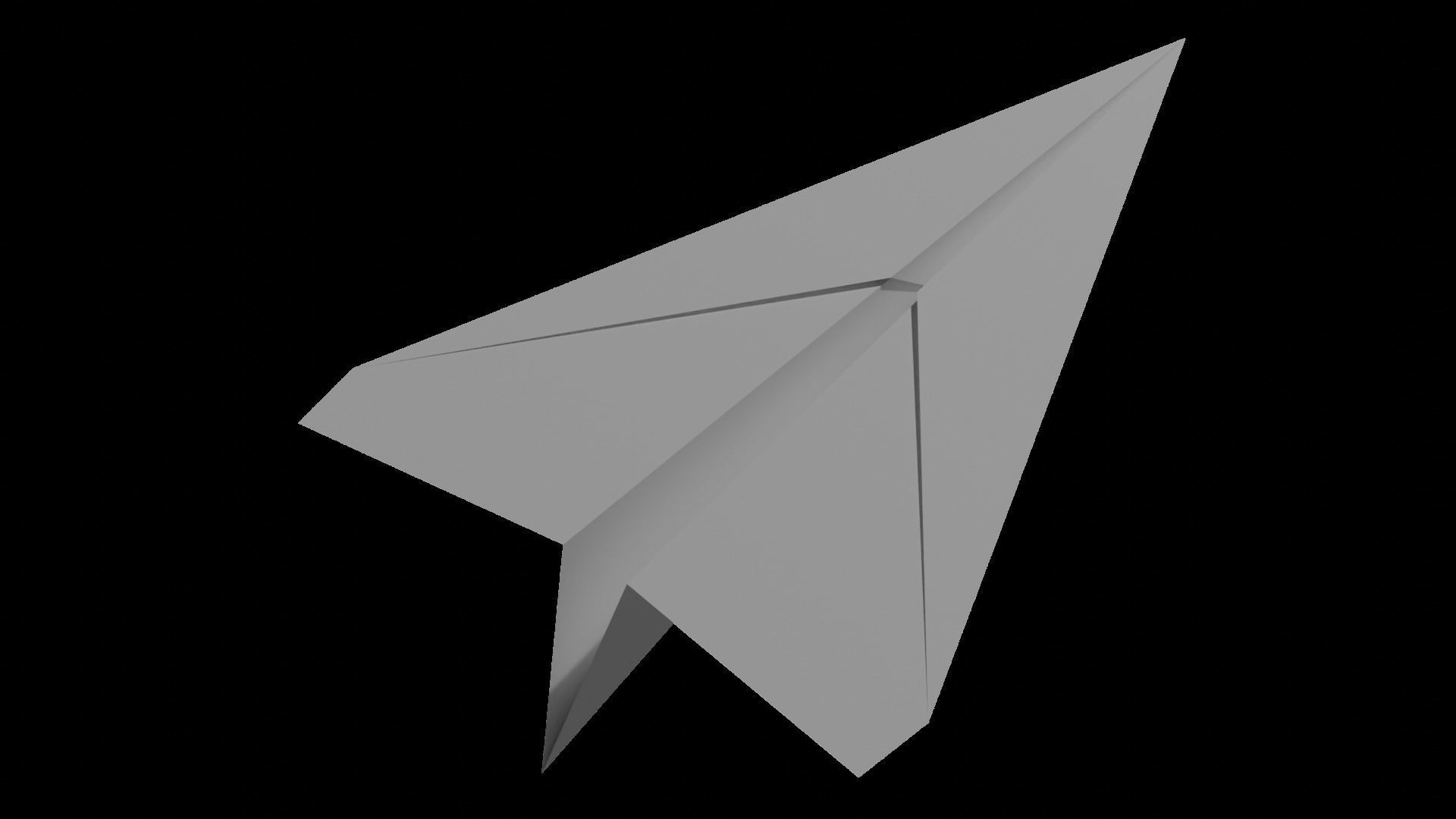 Paper Plane Low-poly 3D model_6