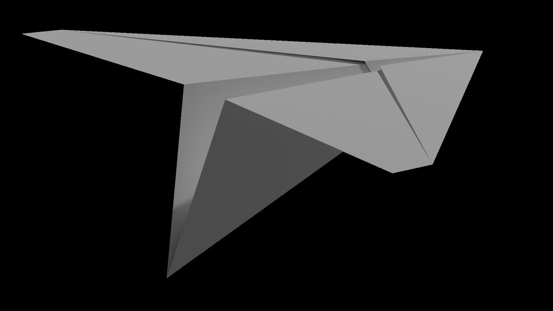 Paper Plane Low-poly 3D model_5