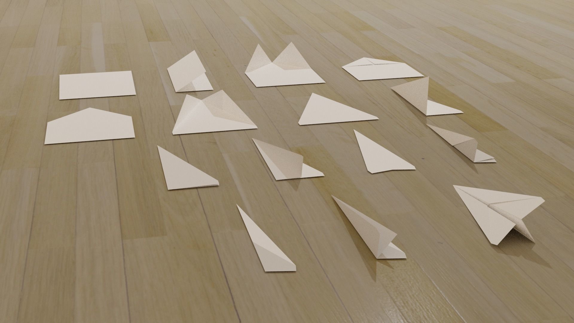 Paper Plane Low-poly 3D model_3