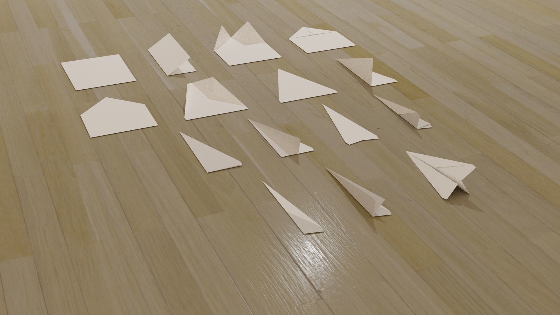 Paper Plane Low-poly 3D model_2