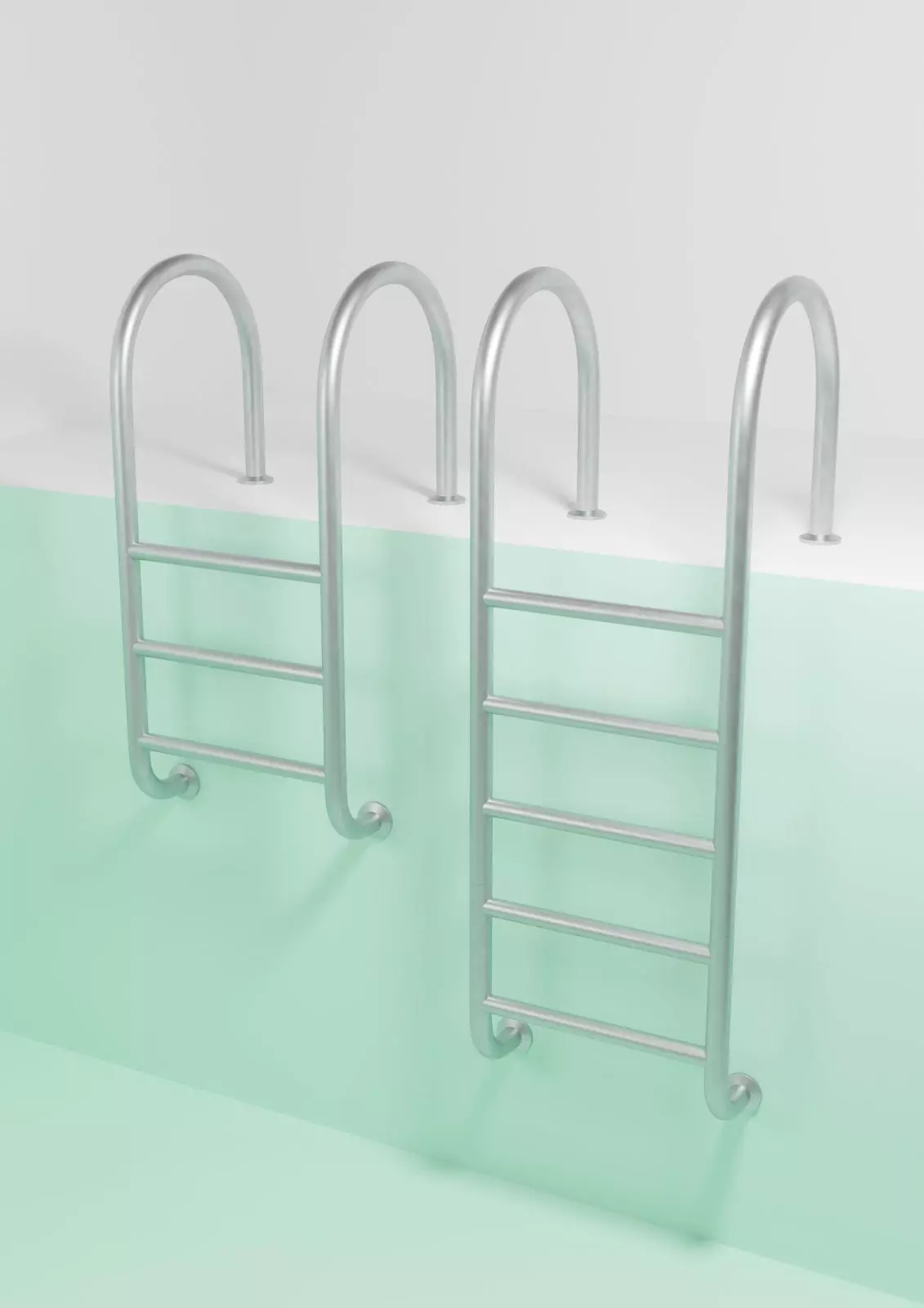 PBR Low Poly Pool Ladder Free low-poly 3D model