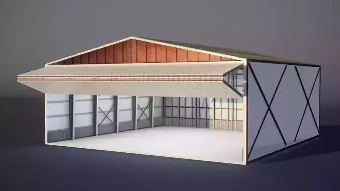 Airplane Hangar 3D Model
