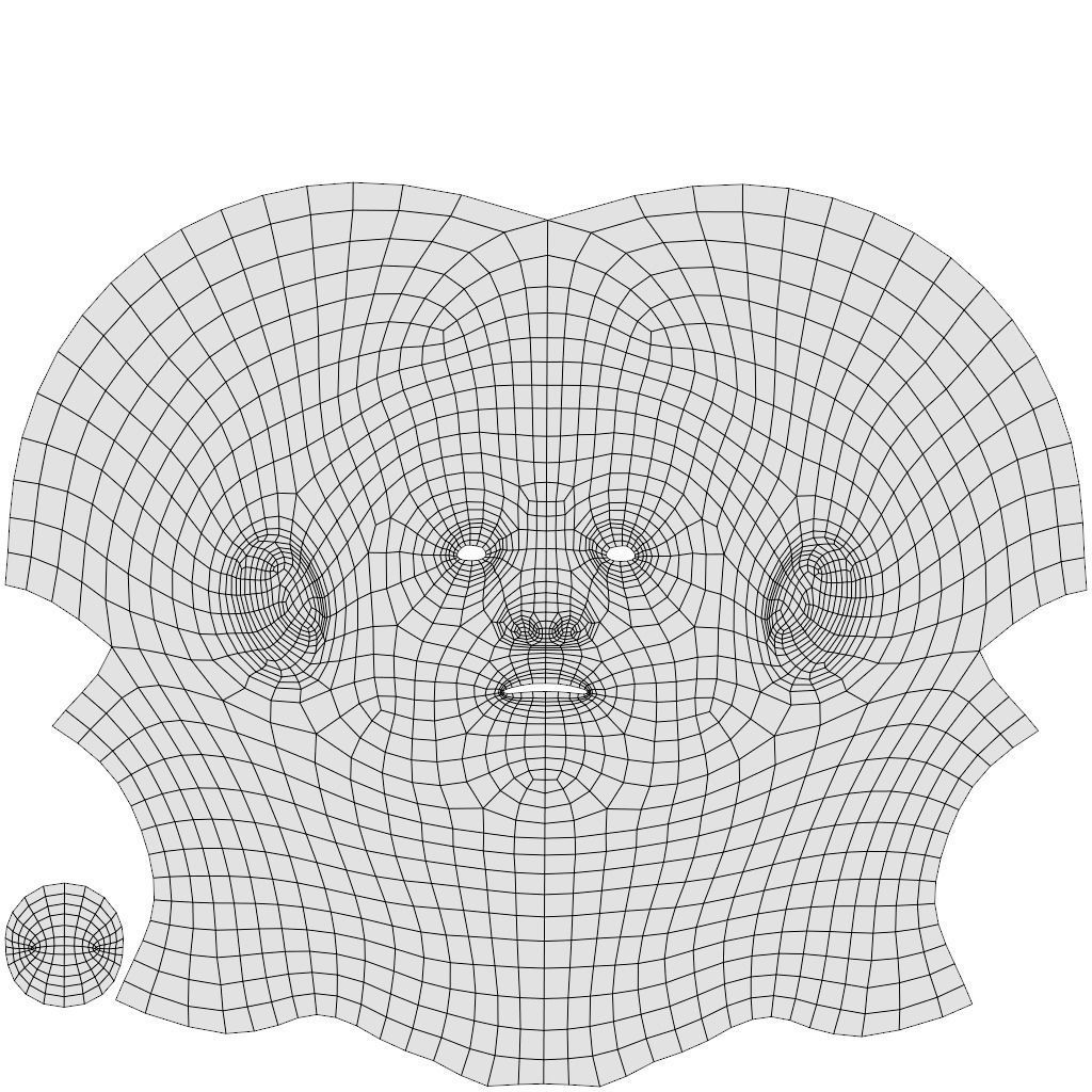 Female Head Base Mesh Low-poly 3D model_6