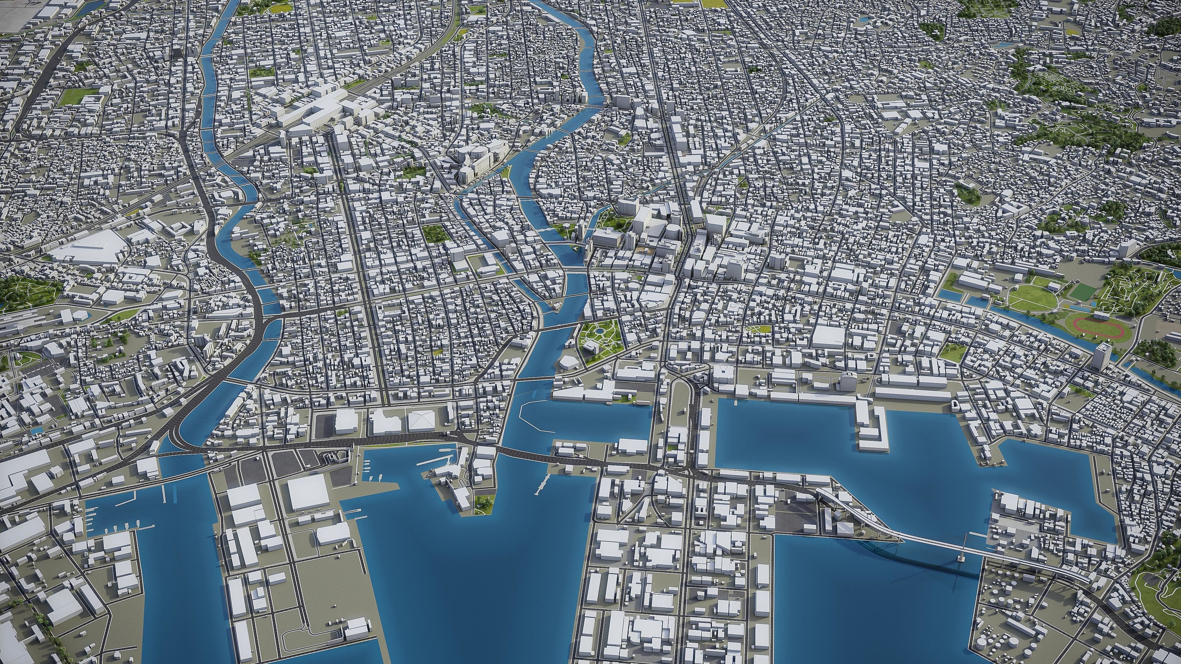 Fukuoka Low-poly 3D model_17