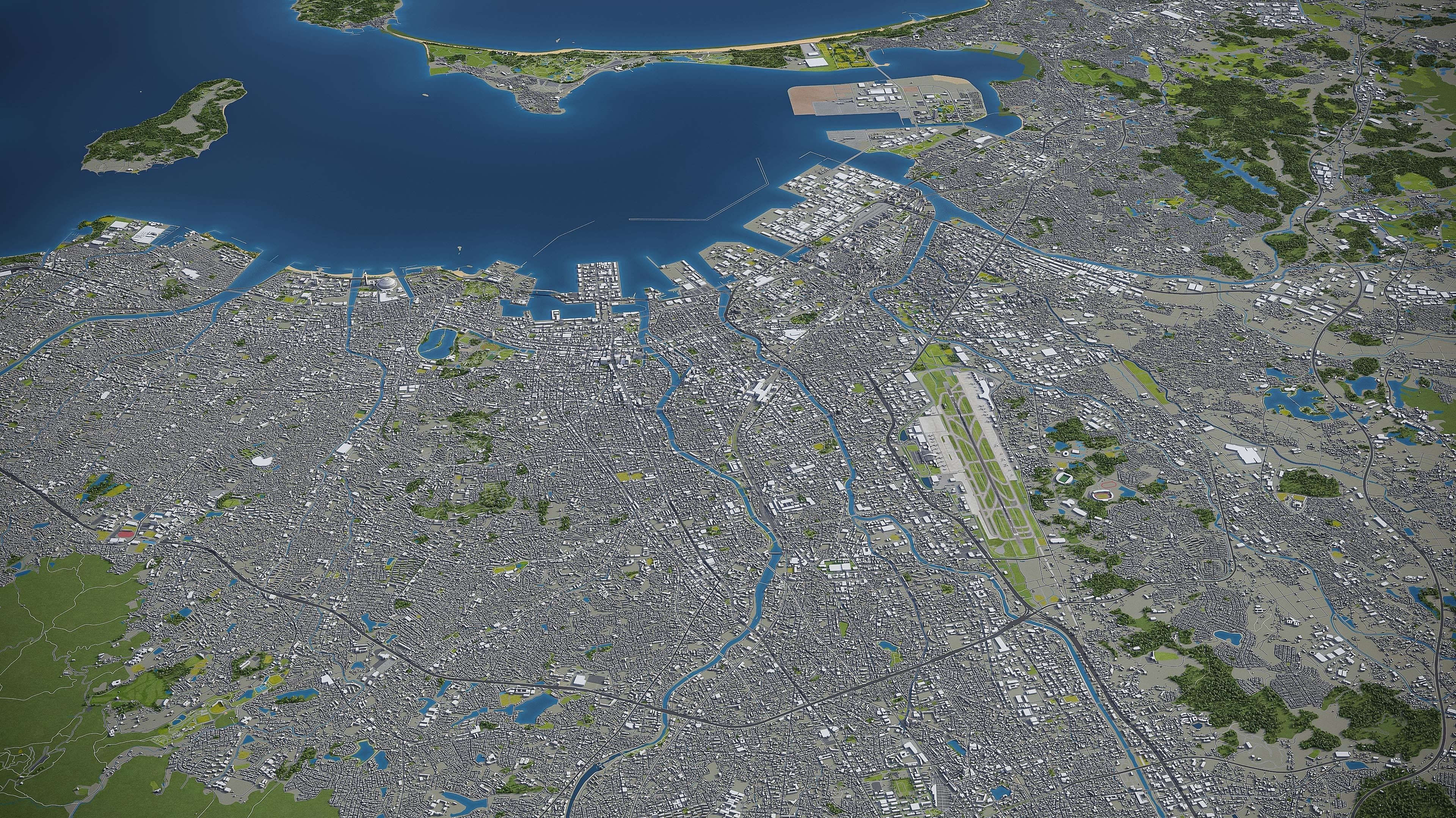 Fukuoka Low-poly 3D model_32