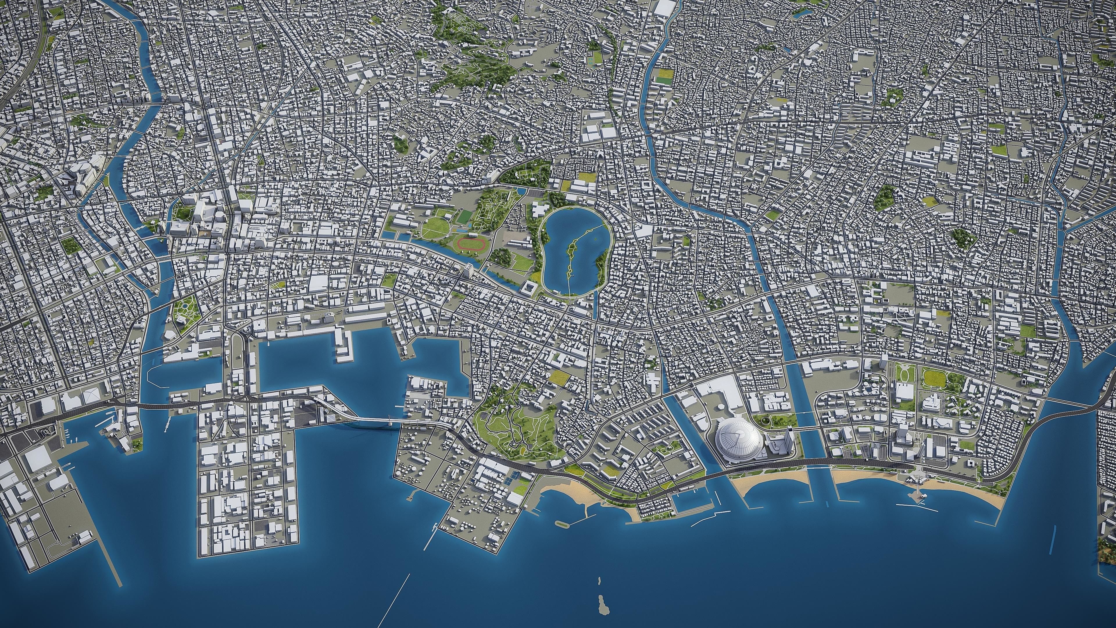 Fukuoka Low-poly 3D model_25