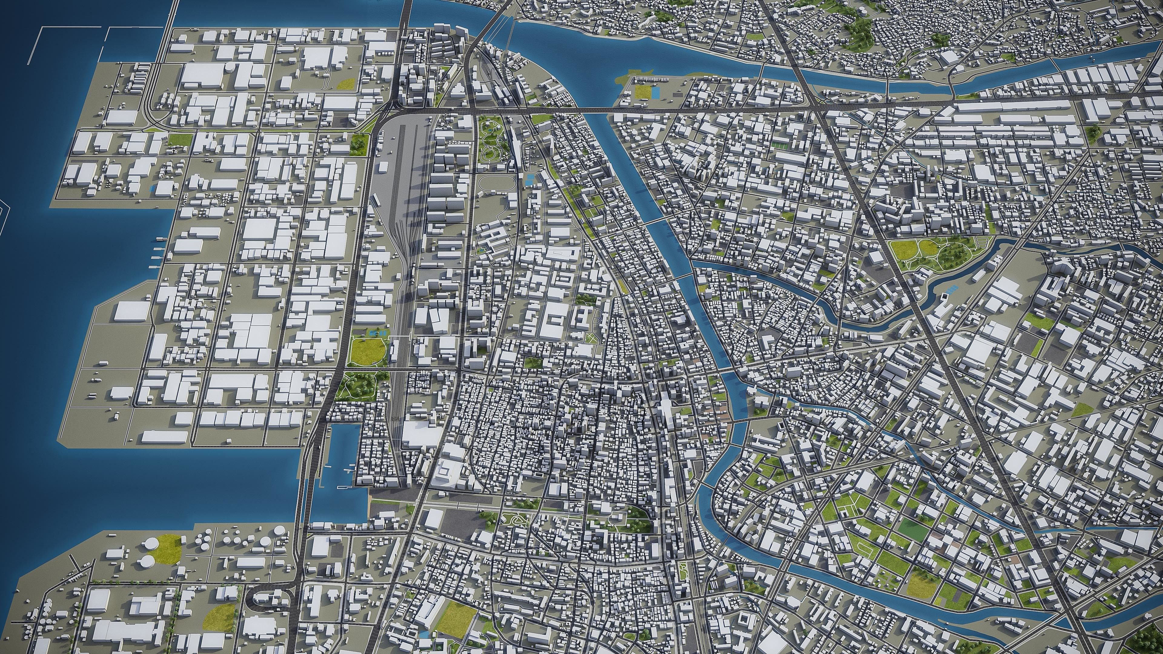 Fukuoka Low-poly 3D model_8