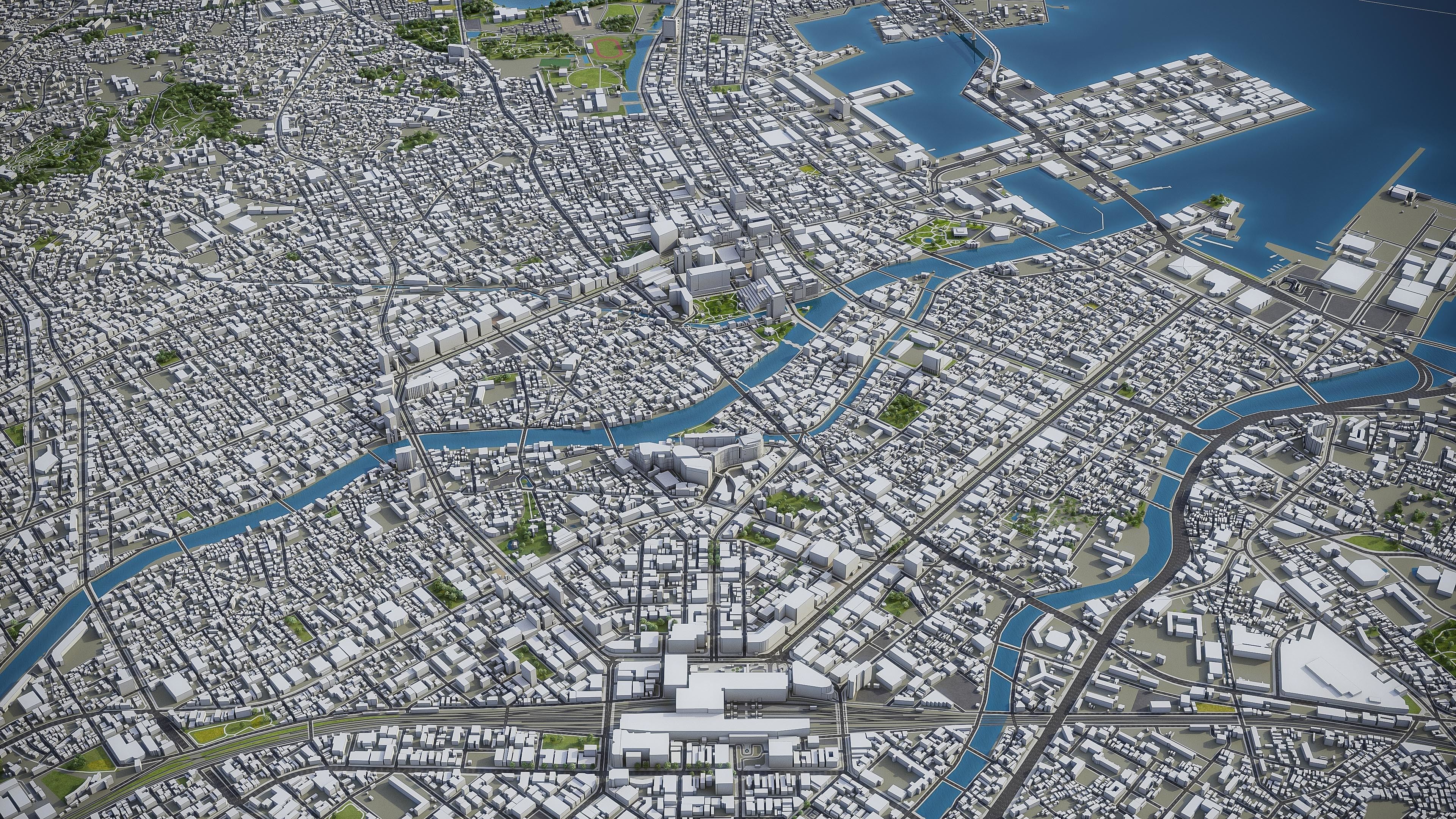 Fukuoka Low-poly 3D model_11