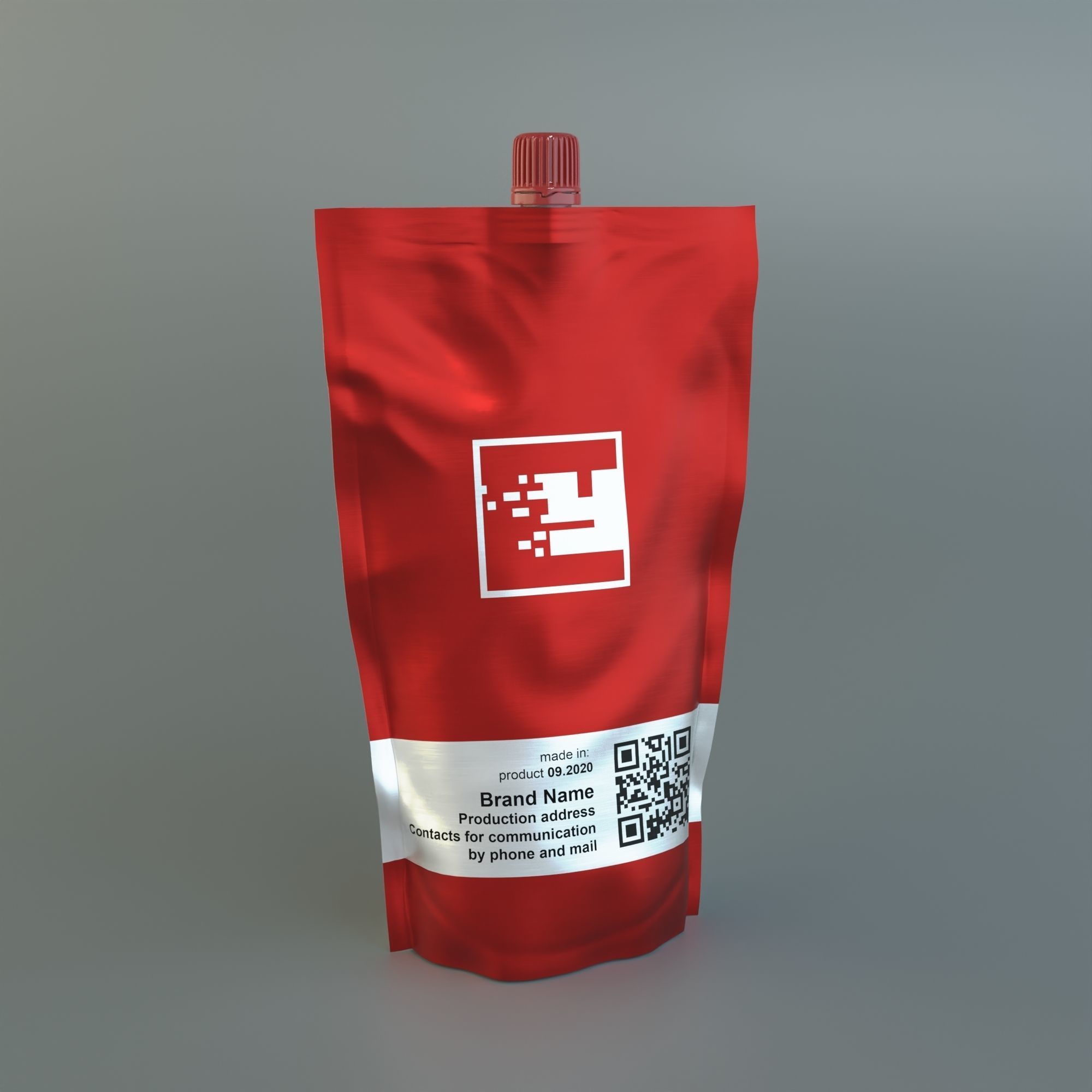 Flexible packaging Doy-Pack with dispenser and cap 3D model | CGTrader