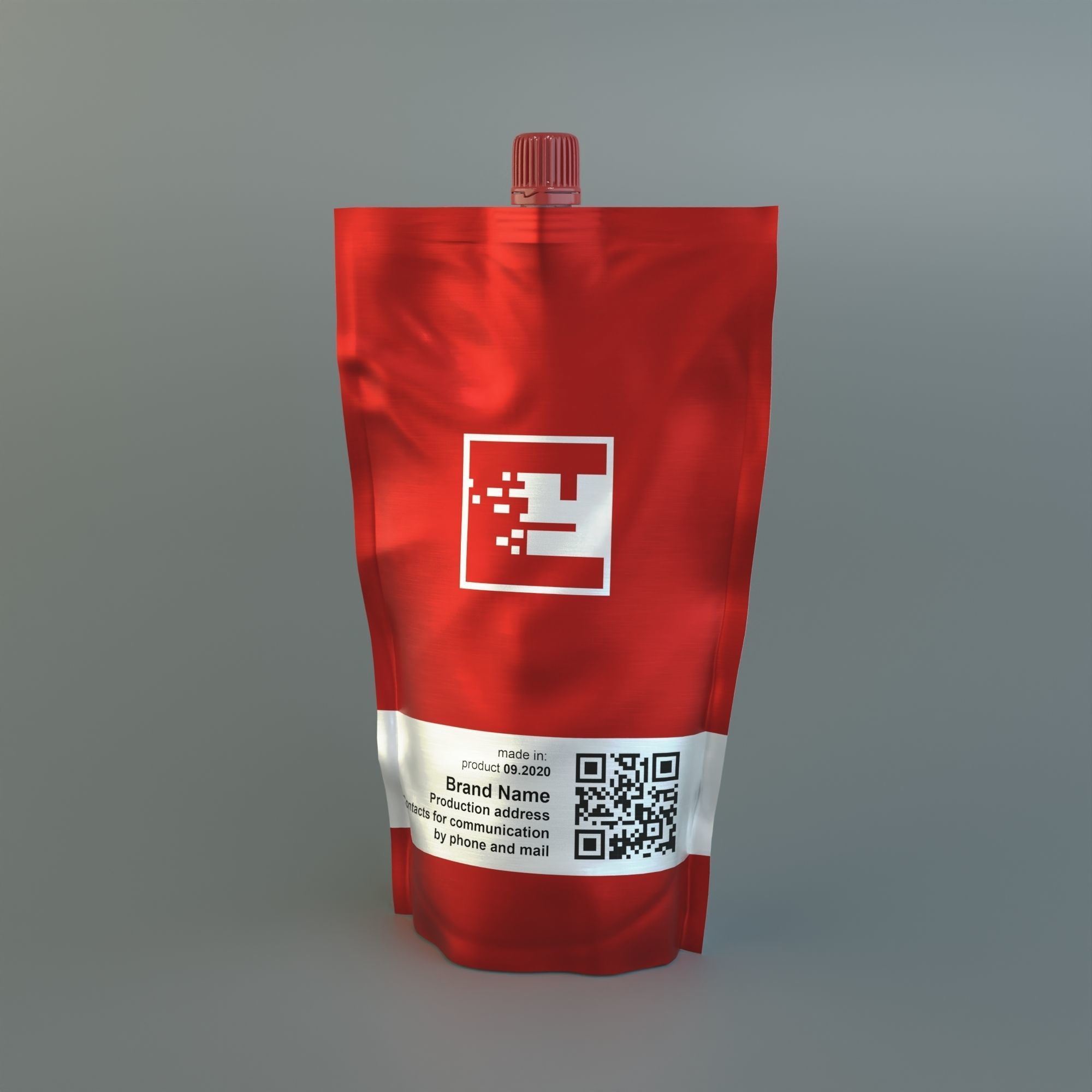 Flexible packaging Doy-Pack with dispenser and cap 3D model | CGTrader