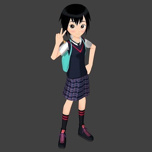 Peni Parker  - Into the Spider-Verse  Low-poly 3D model