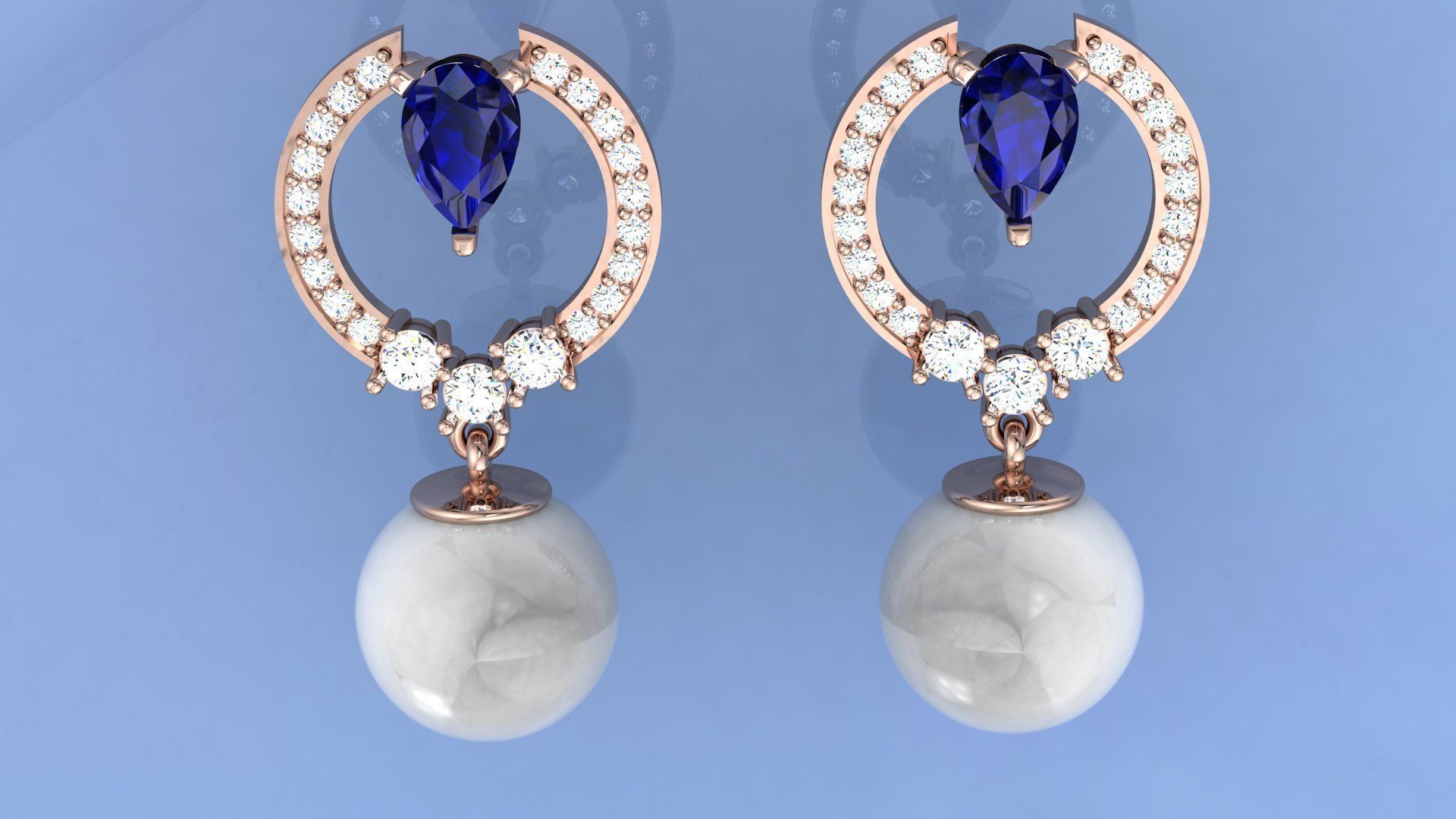 pearl earring  3D model_2