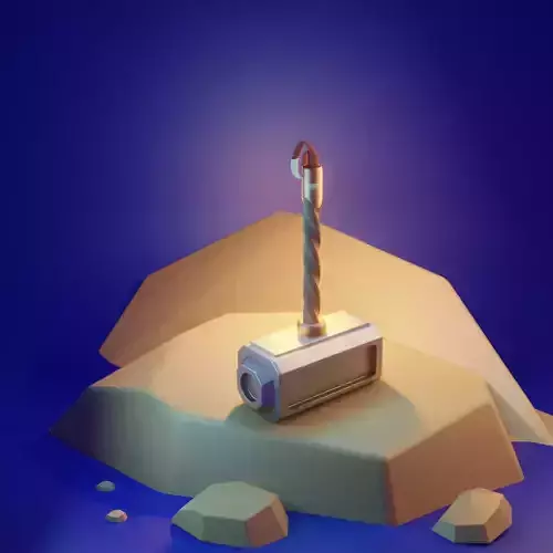 a simple hammer  Low-poly 3D model