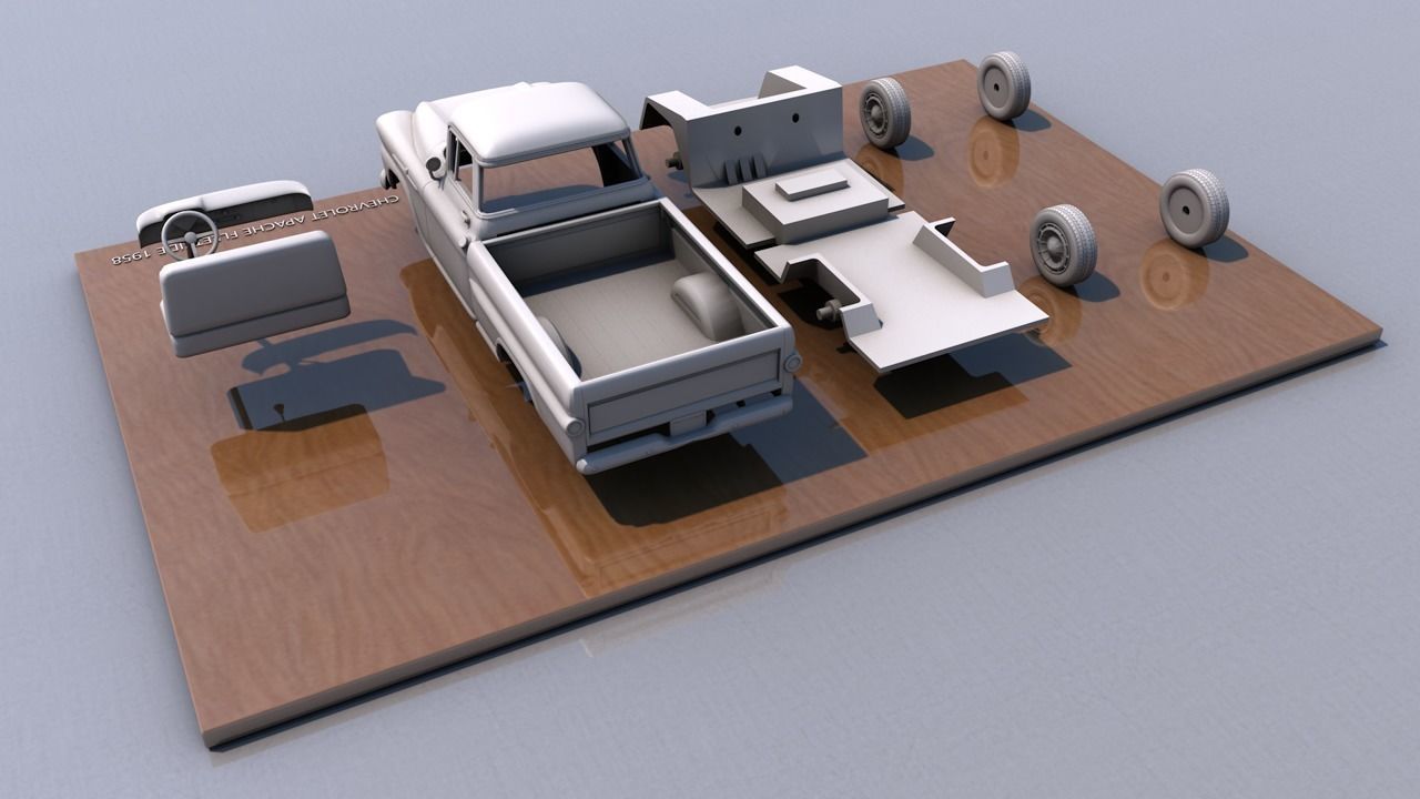 CHEVY APACHE FLEETSIDE 1958 3D print model_3