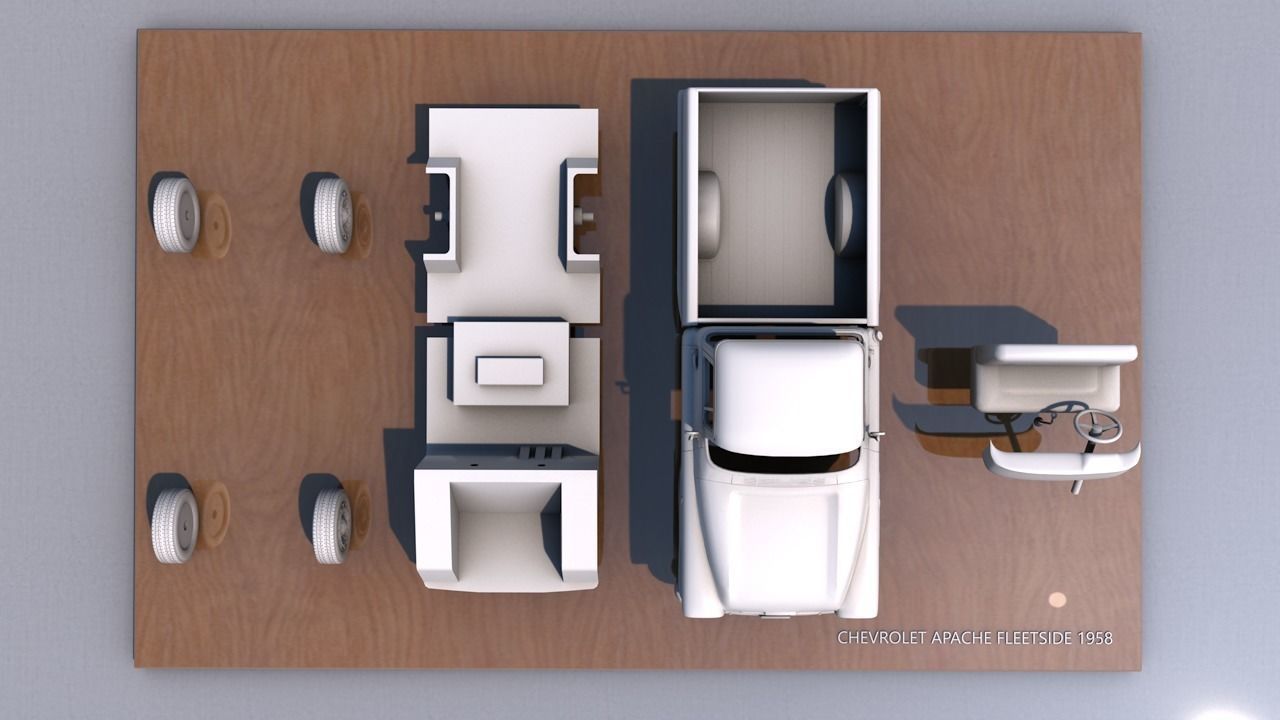 CHEVY APACHE FLEETSIDE 1958 3D print model_4