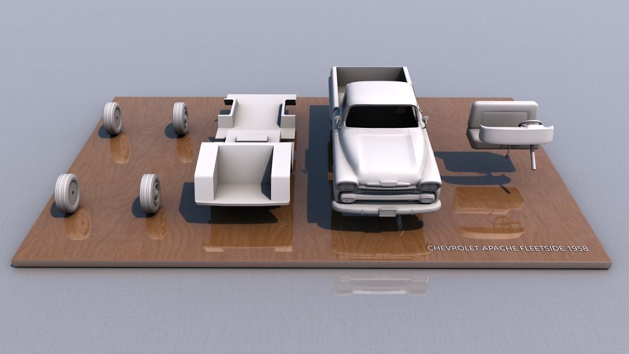 CHEVY APACHE FLEETSIDE 1958 3D print model_2