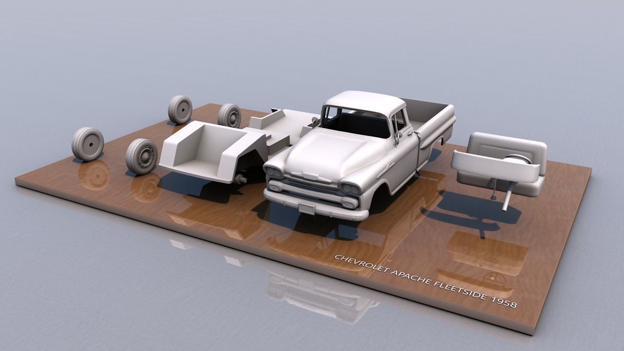 CHEVY APACHE FLEETSIDE 1958 3D print model_1