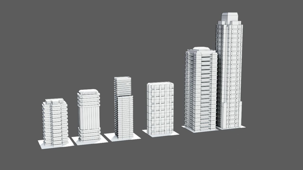 Low poly Modular city assets - Game ready Low-poly 3D model_4