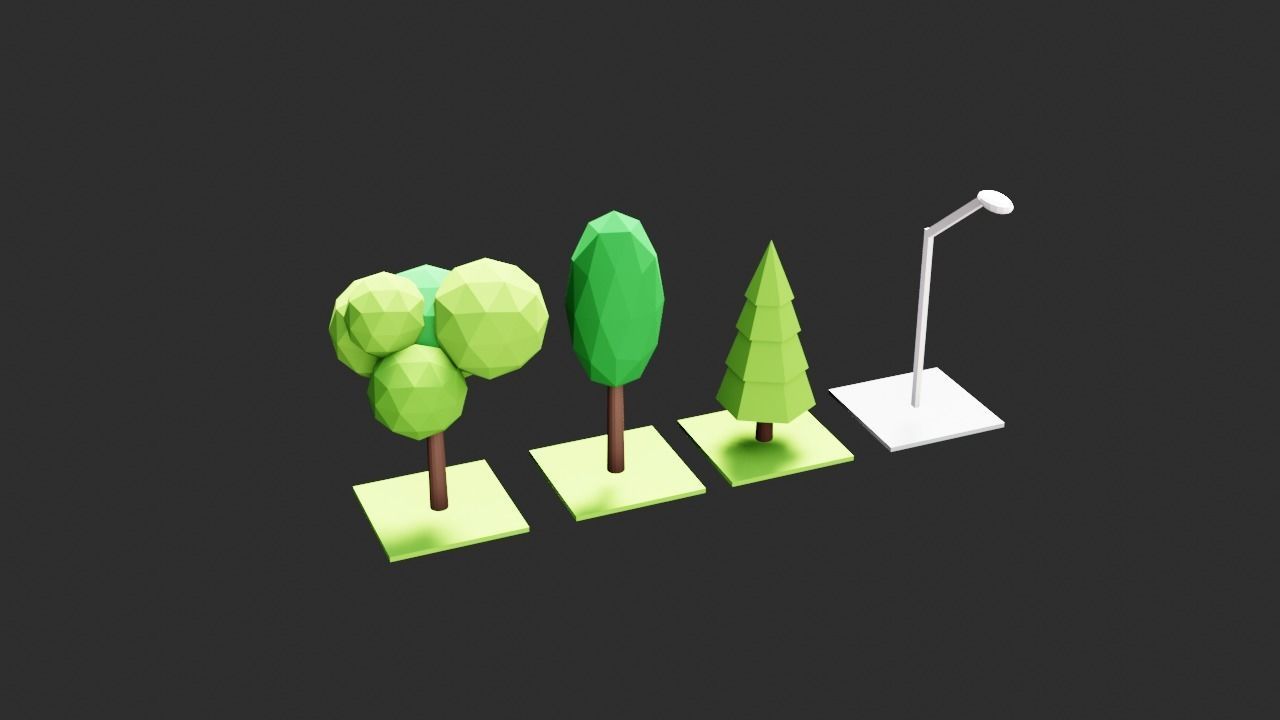 Low poly Modular city assets - Game ready Low-poly 3D model_17