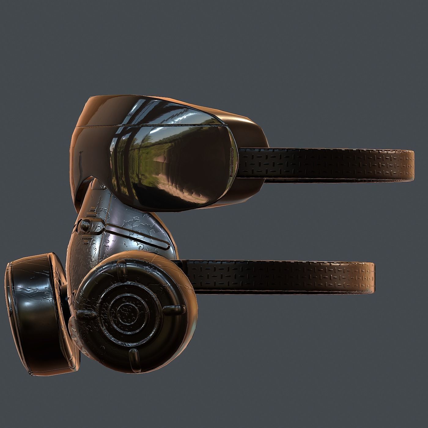 Gas mask helmet 3d model scifi Low-poly Low-poly 3D model_7