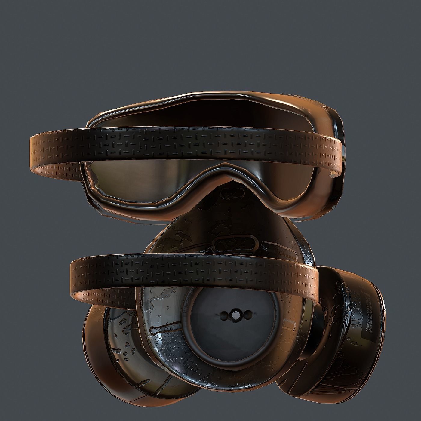 Gas mask helmet 3d model scifi Low-poly Low-poly 3D model_5