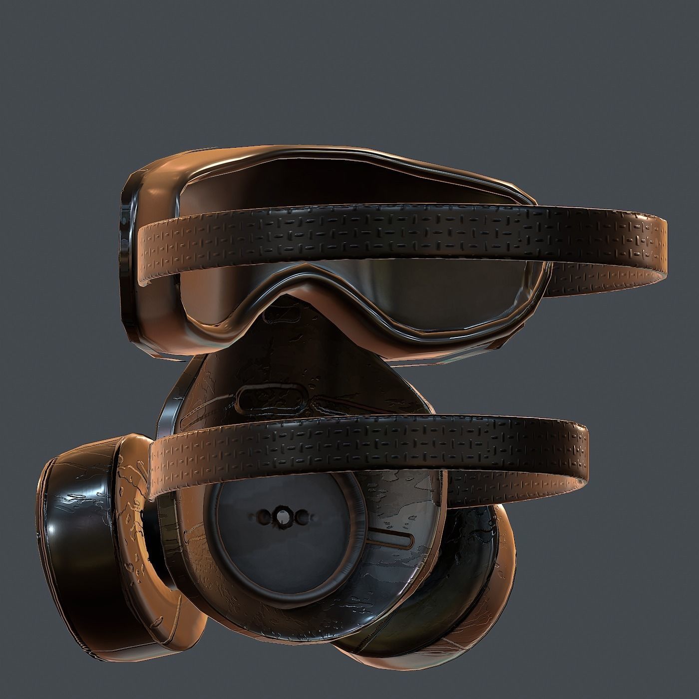 Gas mask helmet 3d model scifi Low-poly Low-poly 3D model_6