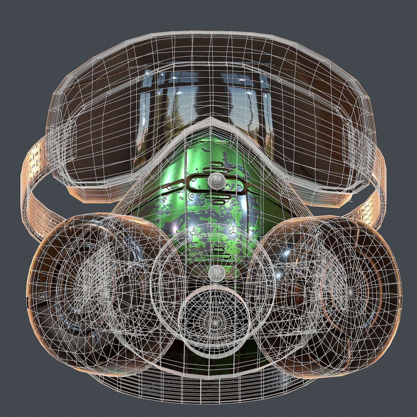 Gas mask helmet 3d model scifi Low-poly Low-poly 3D model_10