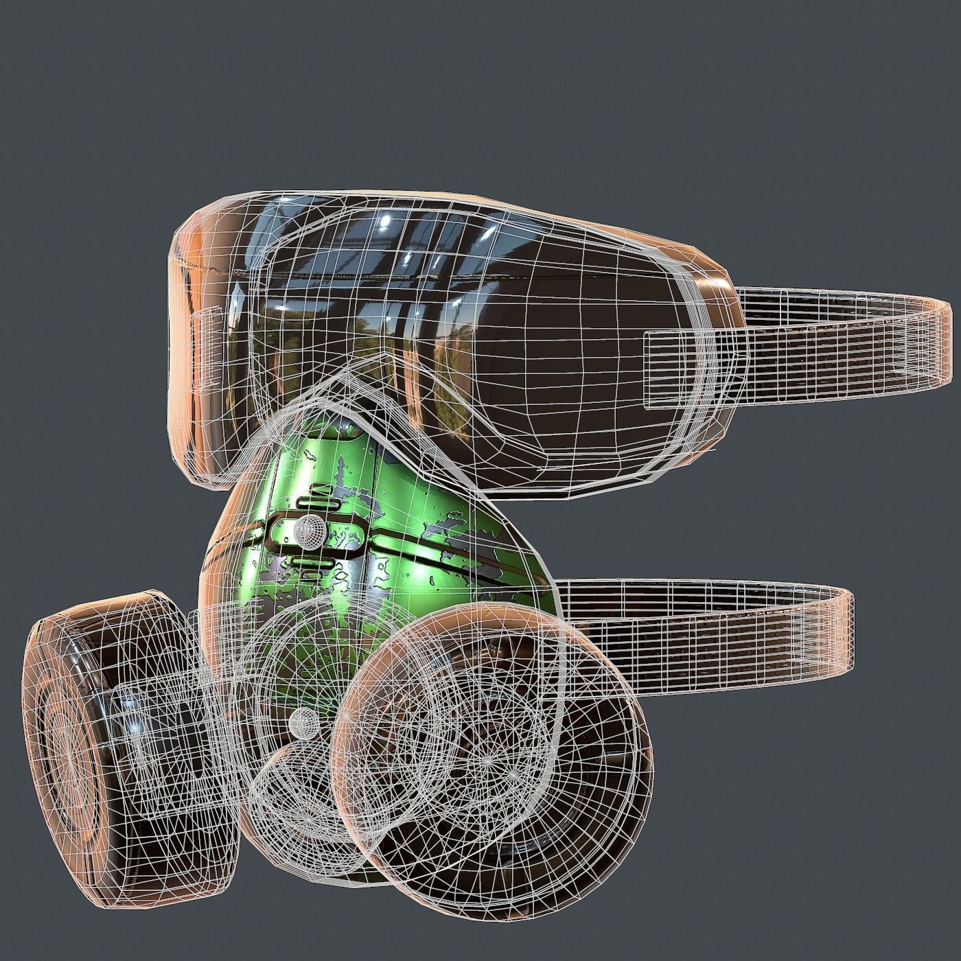Gas mask helmet 3d model scifi Low-poly Low-poly 3D model_13