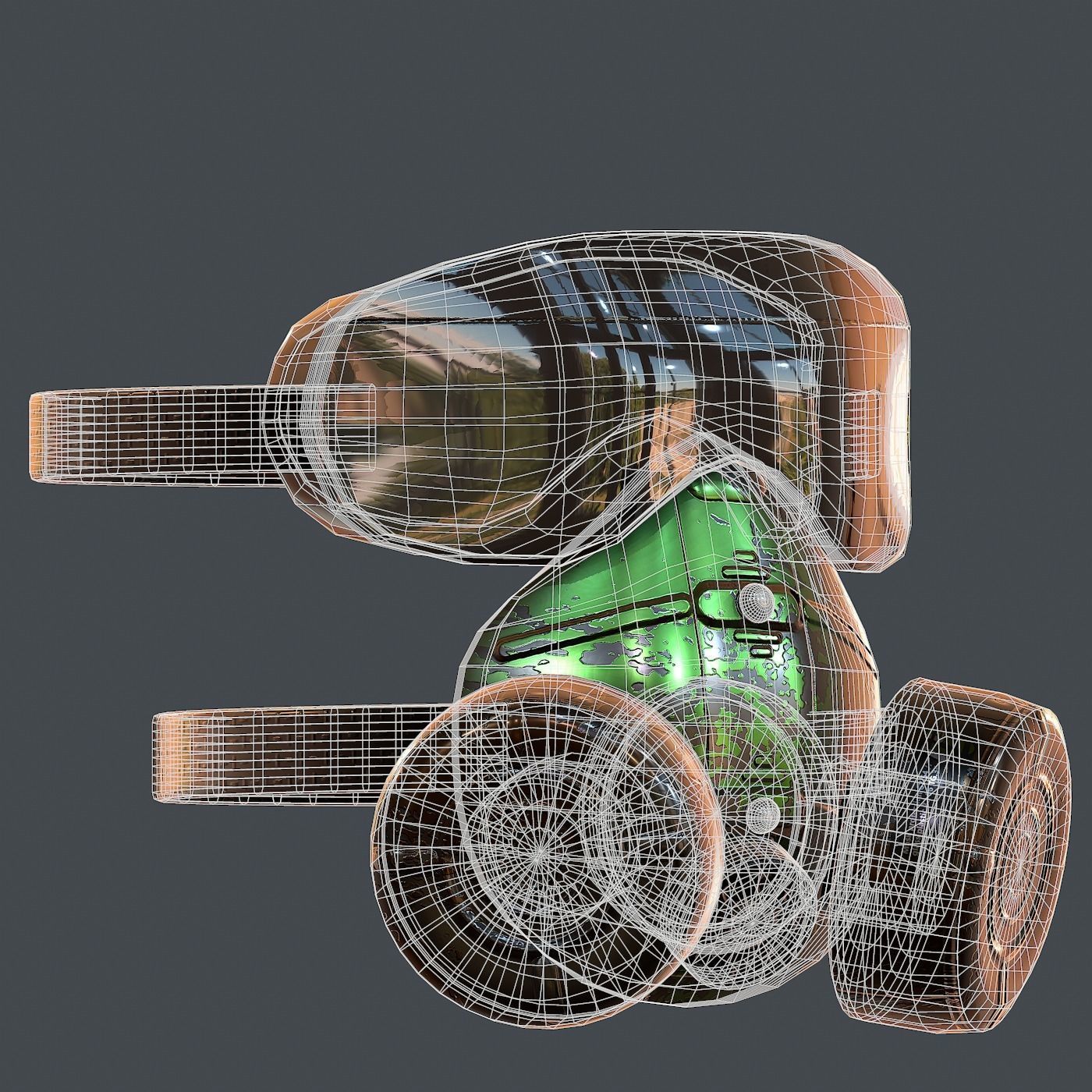 Gas mask helmet 3d model scifi Low-poly Low-poly 3D model_11