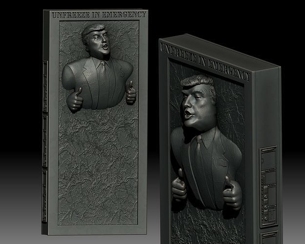Trump carbonite freezing 3D printable 3D print model