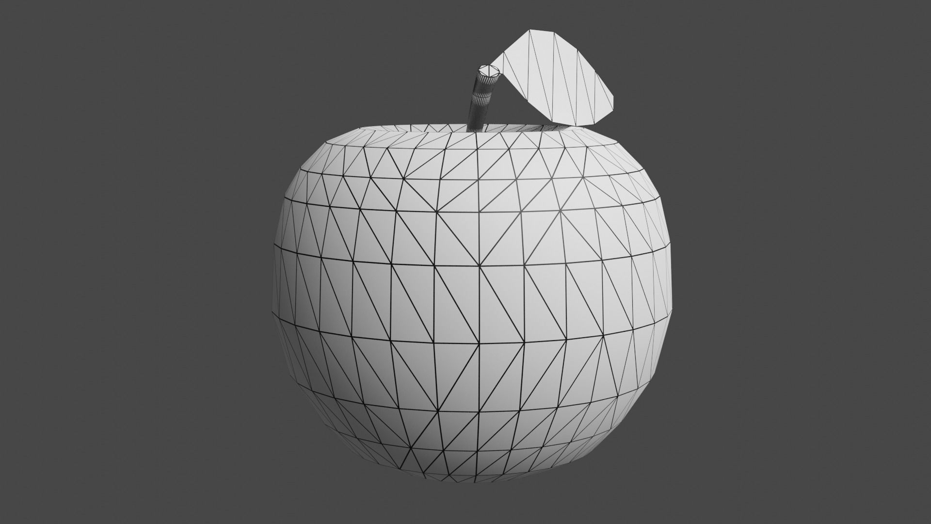 Apple with leaf Low-poly 3D model_6