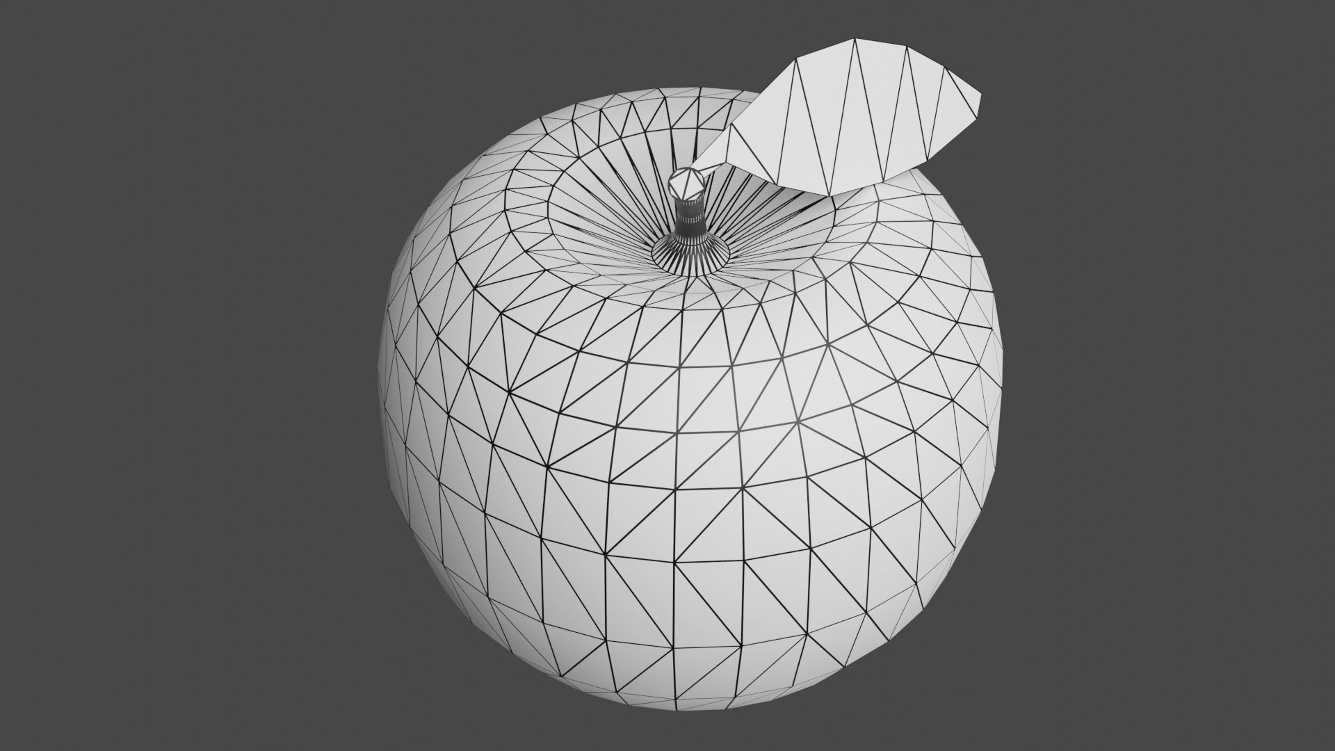 Apple with leaf Low-poly 3D model_7