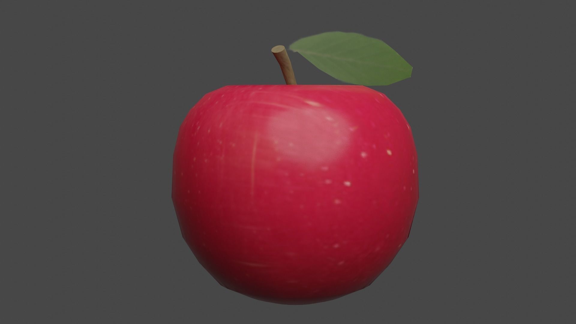 Apple with leaf Low-poly 3D model_3