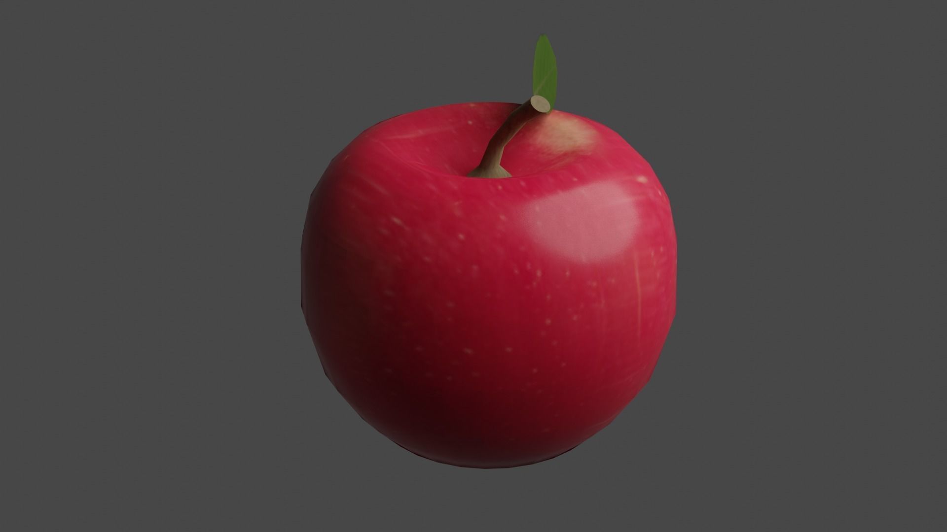 Apple with leaf Low-poly 3D model_1