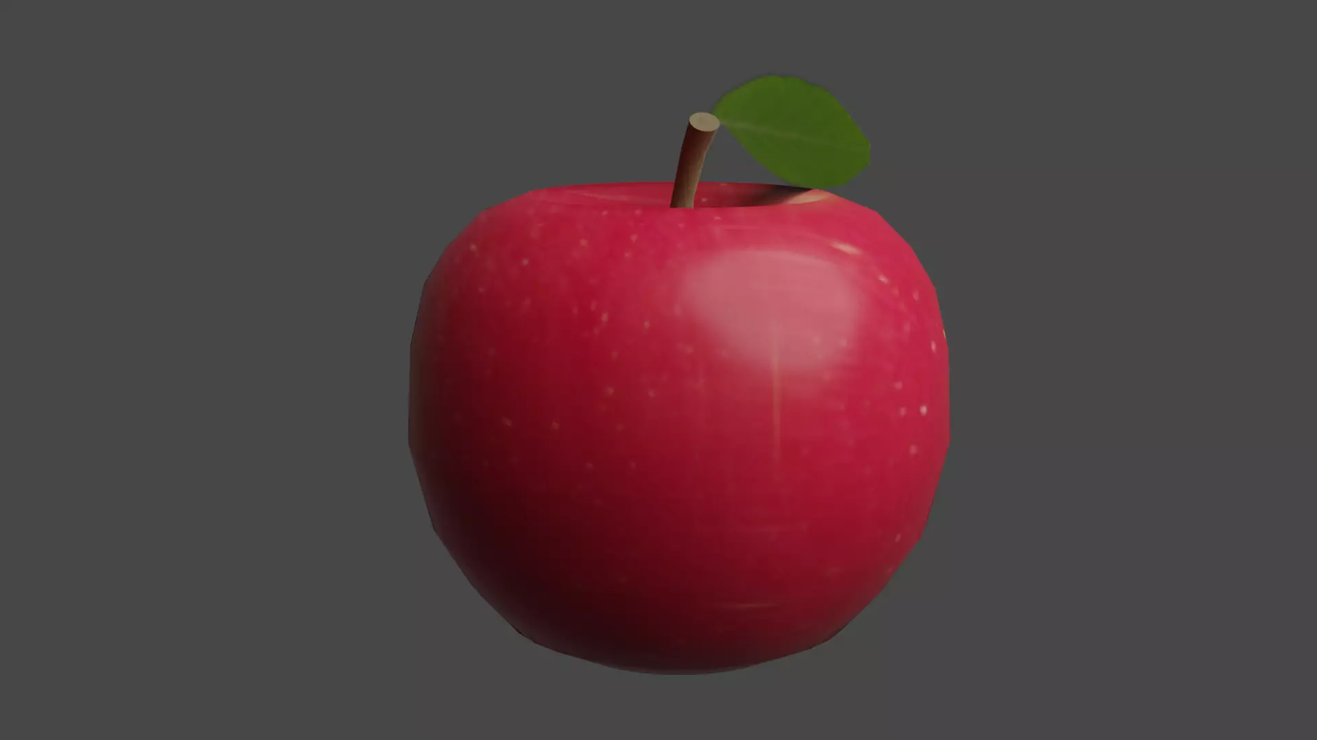 Apple with leaf Low-poly 3D model_0