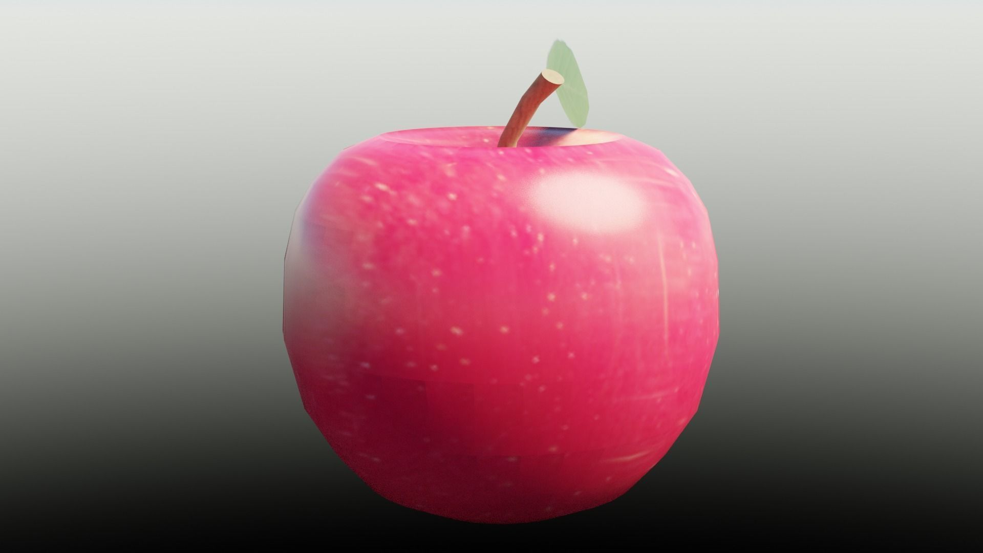 Apple with leaf Low-poly 3D model_4